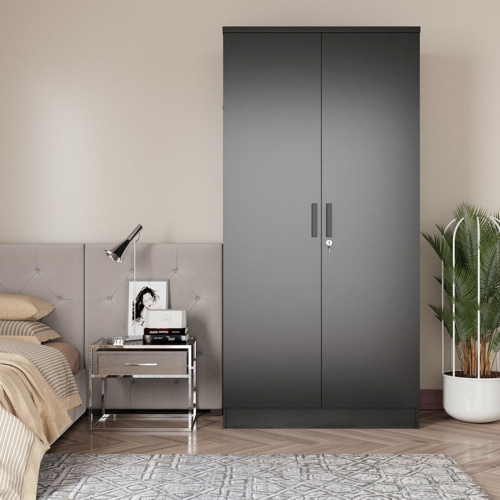 2 Doors Wardrobe with Shelves