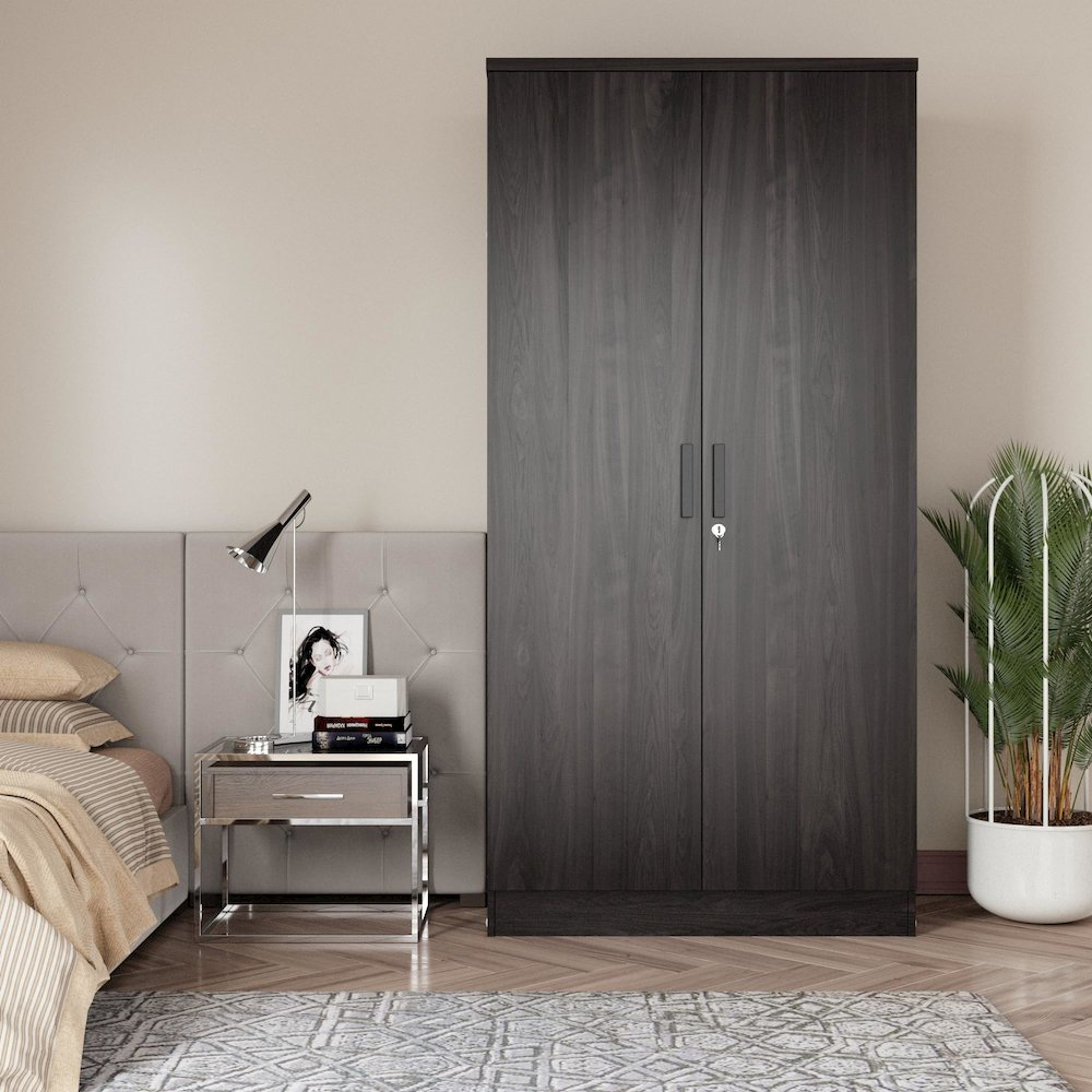 2 Doors Wardrobe with Shelves