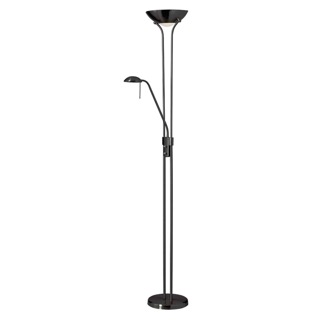 Dainolite Mother & Son Floor Lamp – Matte Black, Dual LED and Incandescent Lighting