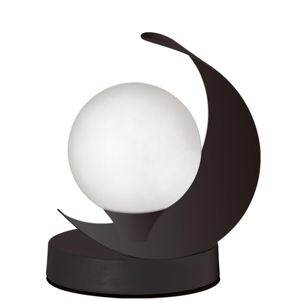 Crescent Matte Black Table Lamp with Glass Globe – G9 Socket, Contemporary Design