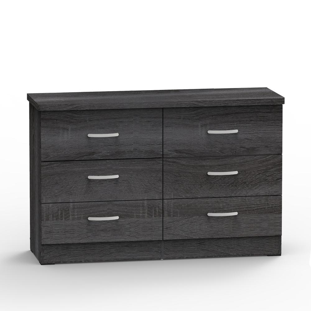 Better Home Products DD & PAM 6-Drawer Bedroom Dresser – Gray Engineered Wood Storage