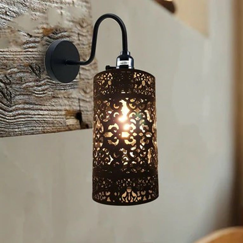 Modern Black Metal Wall Sconce – Indoor Vintage-Style Lighting