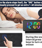 LED Digital Alarm Clock with Time Projection, Temperature Display, Multi-Dimming, Snooze Function, 12/24H, Modern Digital Clock for Bedroom & Office