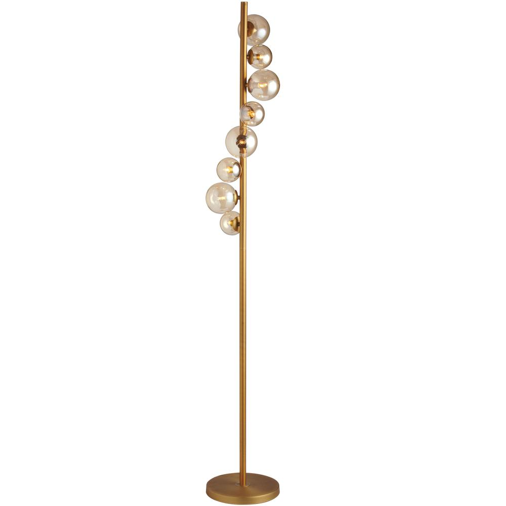 8LT Glasgow Halogen Floor Lamp – VB with Champagne Glass