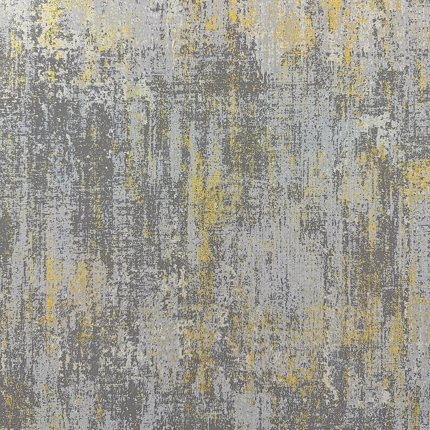 Black Gold Metallic Concrete PVC Peel and Stick Wallpaper