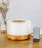 500ml Ultrasonic Aroma Diffuser + 6 Essential Oils | Quiet Humidifier, Air Purifier, 7 LED Colors, Auto-Off Safety, Wood Grain Design for Home, Bedroom & Large Rooms