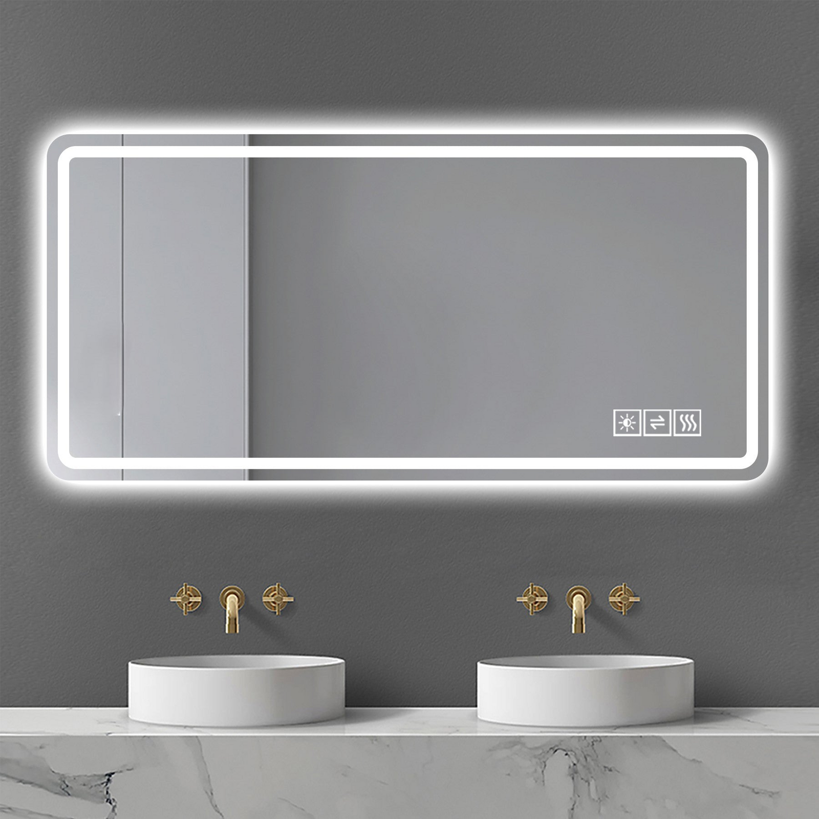 28*60inch LED Bathroom Vanity Mirror ,wall mirror,Anti-Fog, Dimmable,Shatter-Proof Tempered Glass,  Ideal for Bathroom Wall Decor, Beauty Makeup and Shaving