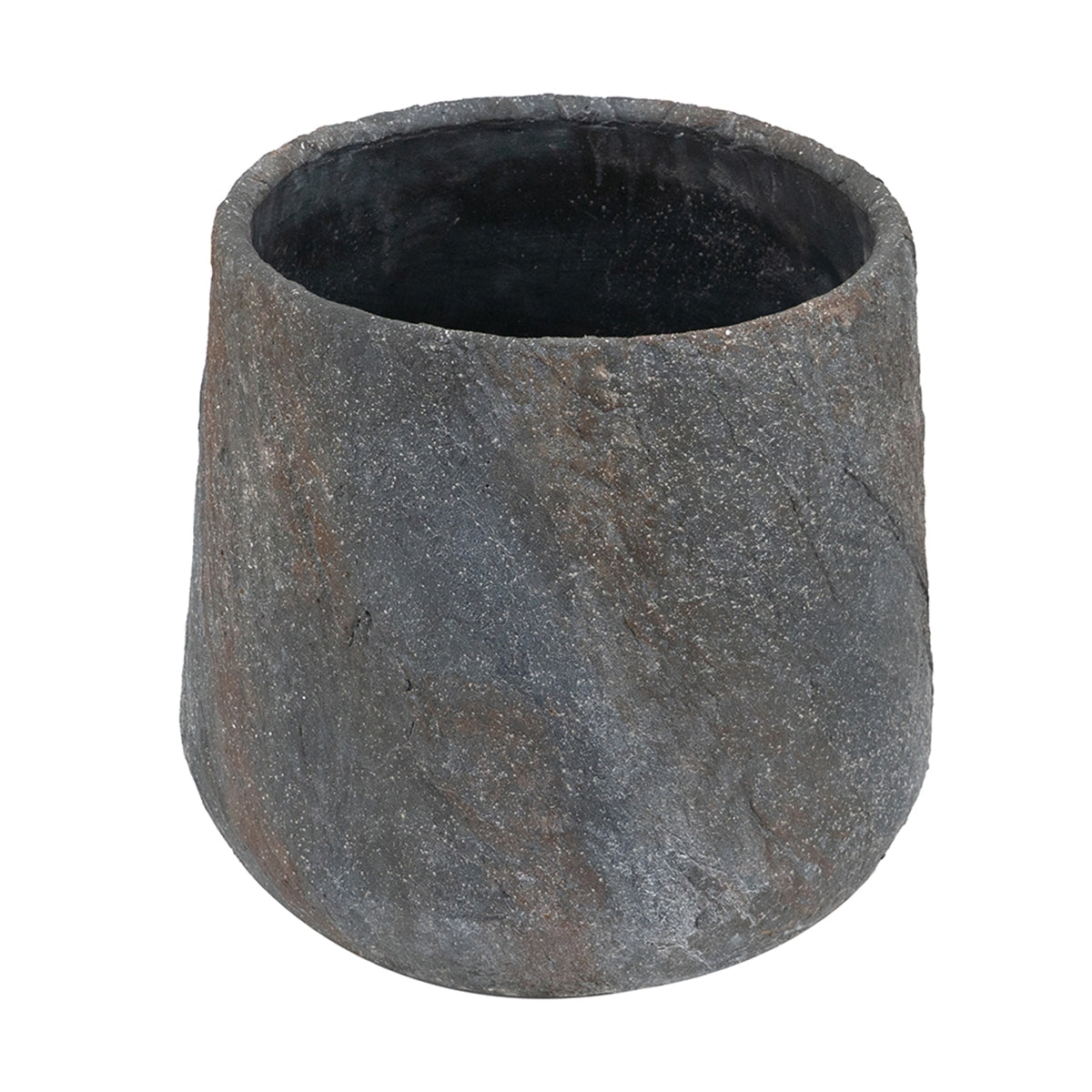 Large Gray Cement Indoor & Outdoor Planter, 14.2 × 13.4 in