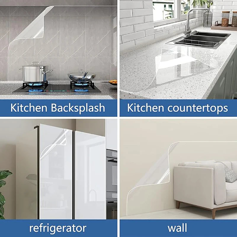 Kitchen oil-proof wall sticker wall protection film stove cabinet heat-resistant self-adhesive waterproof decorative film