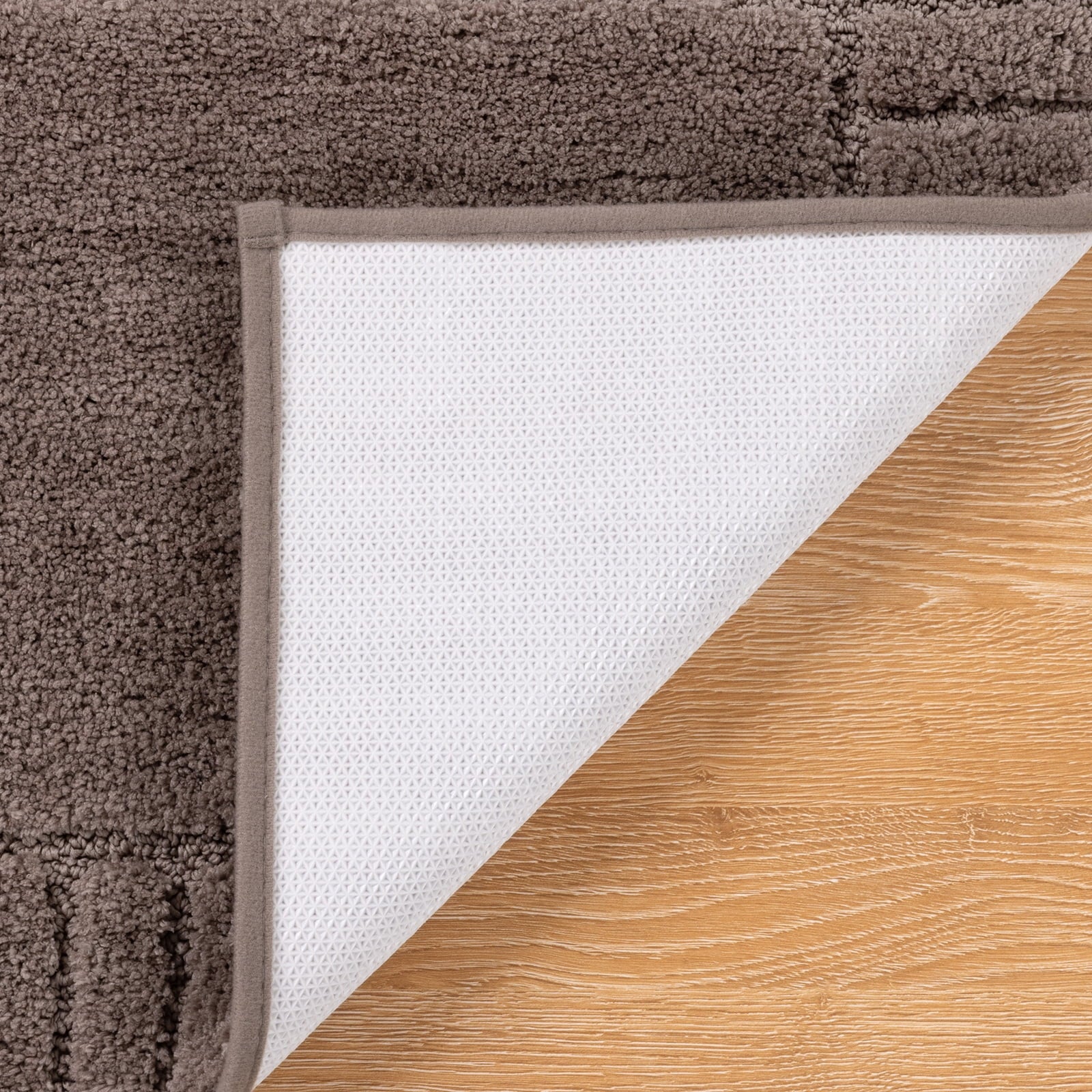 Bathroom Rugs Set of 4 Piece, Bath Mats, Microfiber Non Slip Shaggy Ultra Soft Bathroom Runner with U Shaped Contour Toilet Mat for Bathroom, Shower Inside Floor, Brown