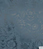 Metallic Blue Ribbon Homestead Floral Vinyl Peel and Stick Wallpaper Roll (Covers 28 sq. ft.)
