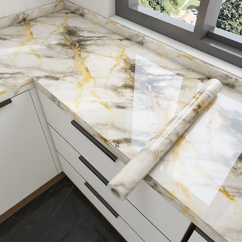 Heat-Resistant Oil-Proof PVC Peel and Stick Kitchen Countertop Wallpaper
