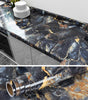60cm Kitchen oil sticker self-adhesive marble pattern waterproof cabinet stove countertop wallpaper desktop bathroom renovation