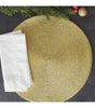 Design Imports Set of 6 Metallic Round Woven Placemat