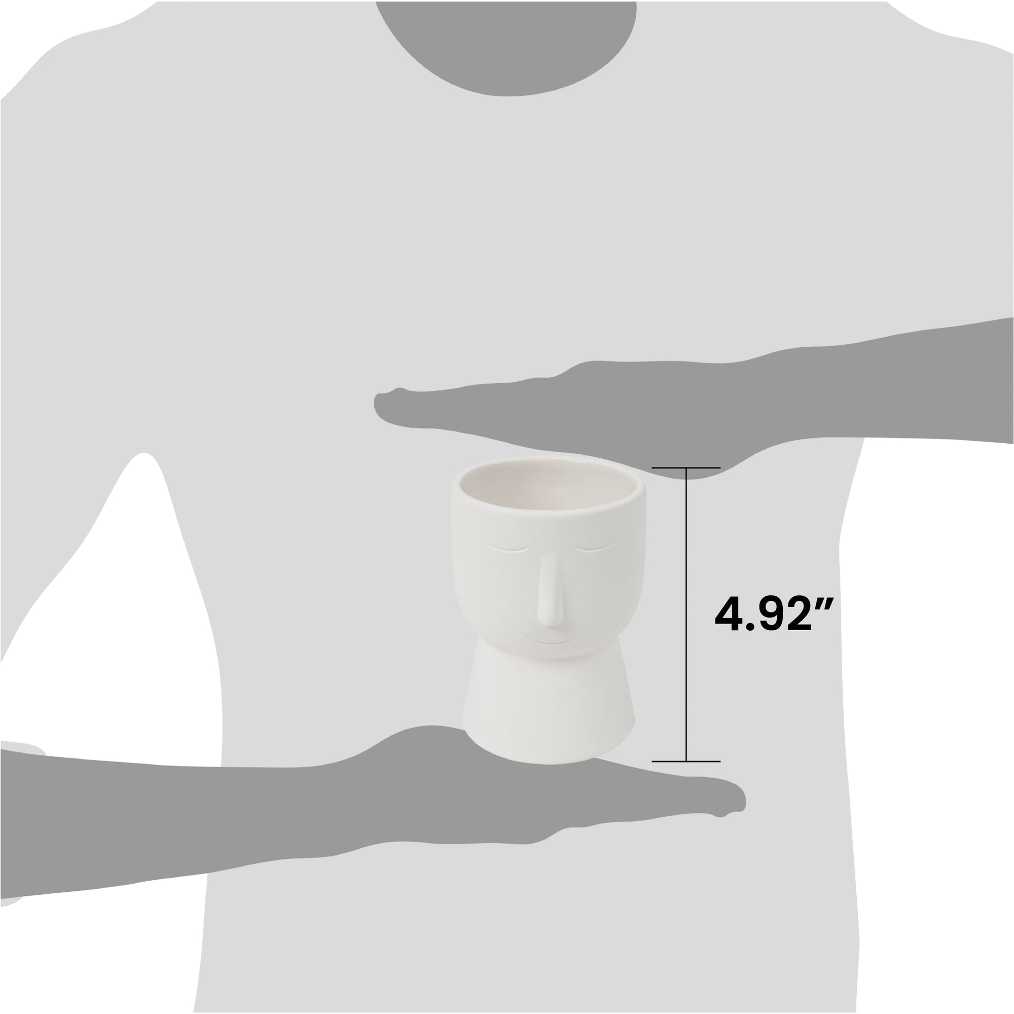 Paintable White Ceramic Face Planter – 3.86” x 4.92” for Succulents, Cactus, and Small Indoor Plants