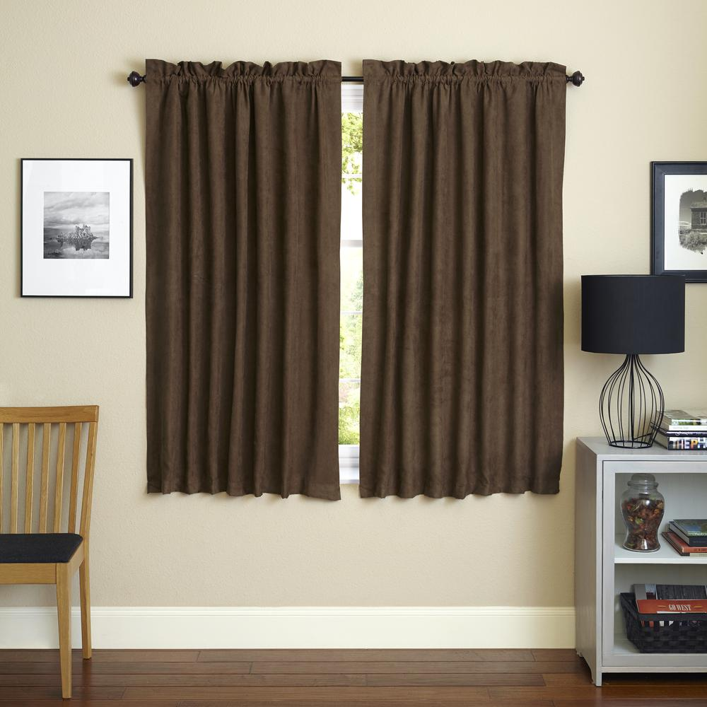 Blazing Needles 63-inch by 52-inch Microsuede Blackout Curtain Panels (Set of 2)