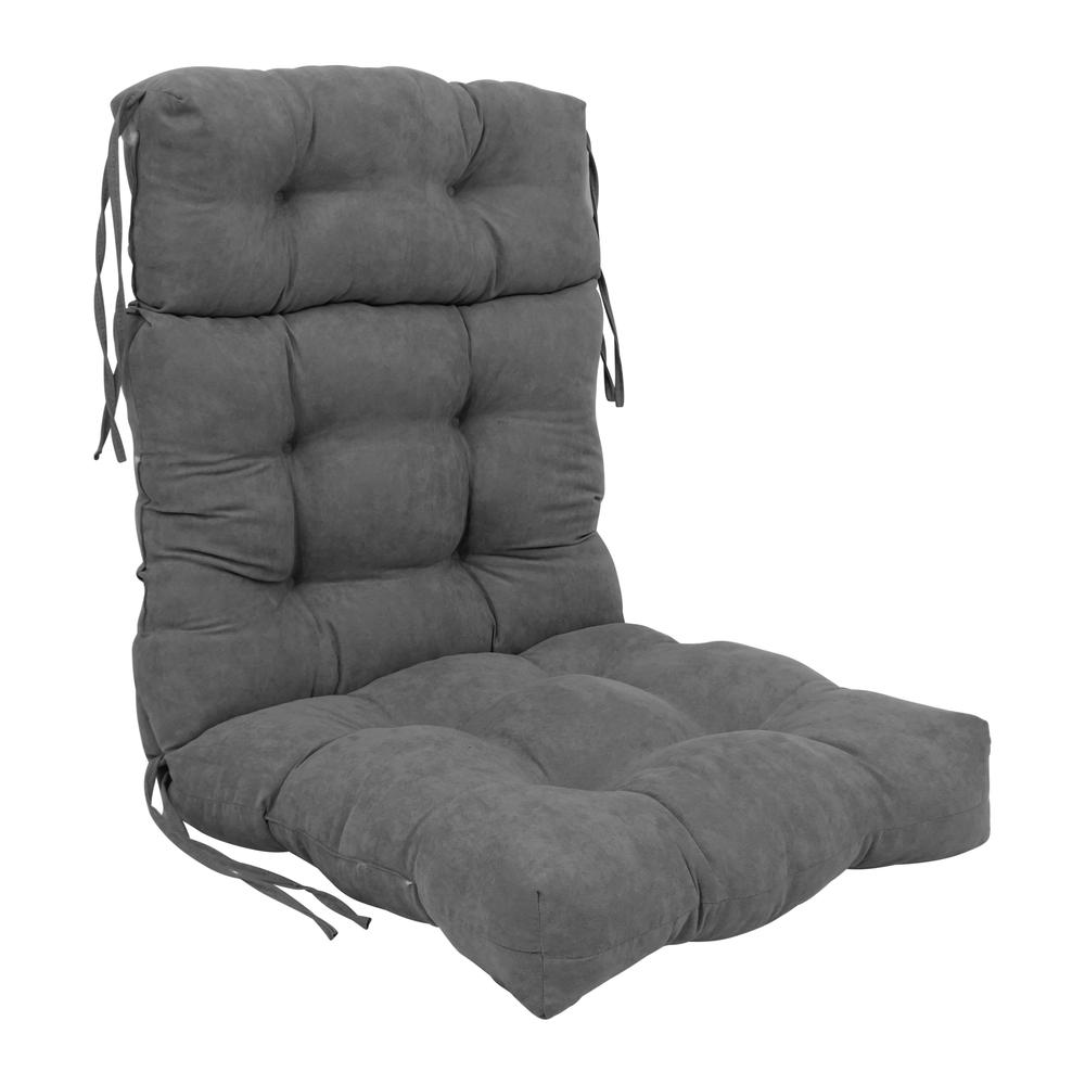 22-inch by 45-inch Solid Microsuede Tufted Chair Cushion