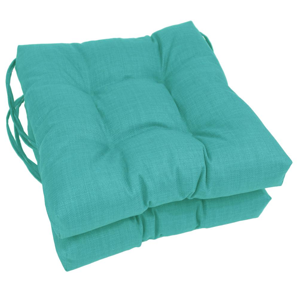 16-inch Spun Polyester Solid Outdoor Square Tufted Chair Cushion