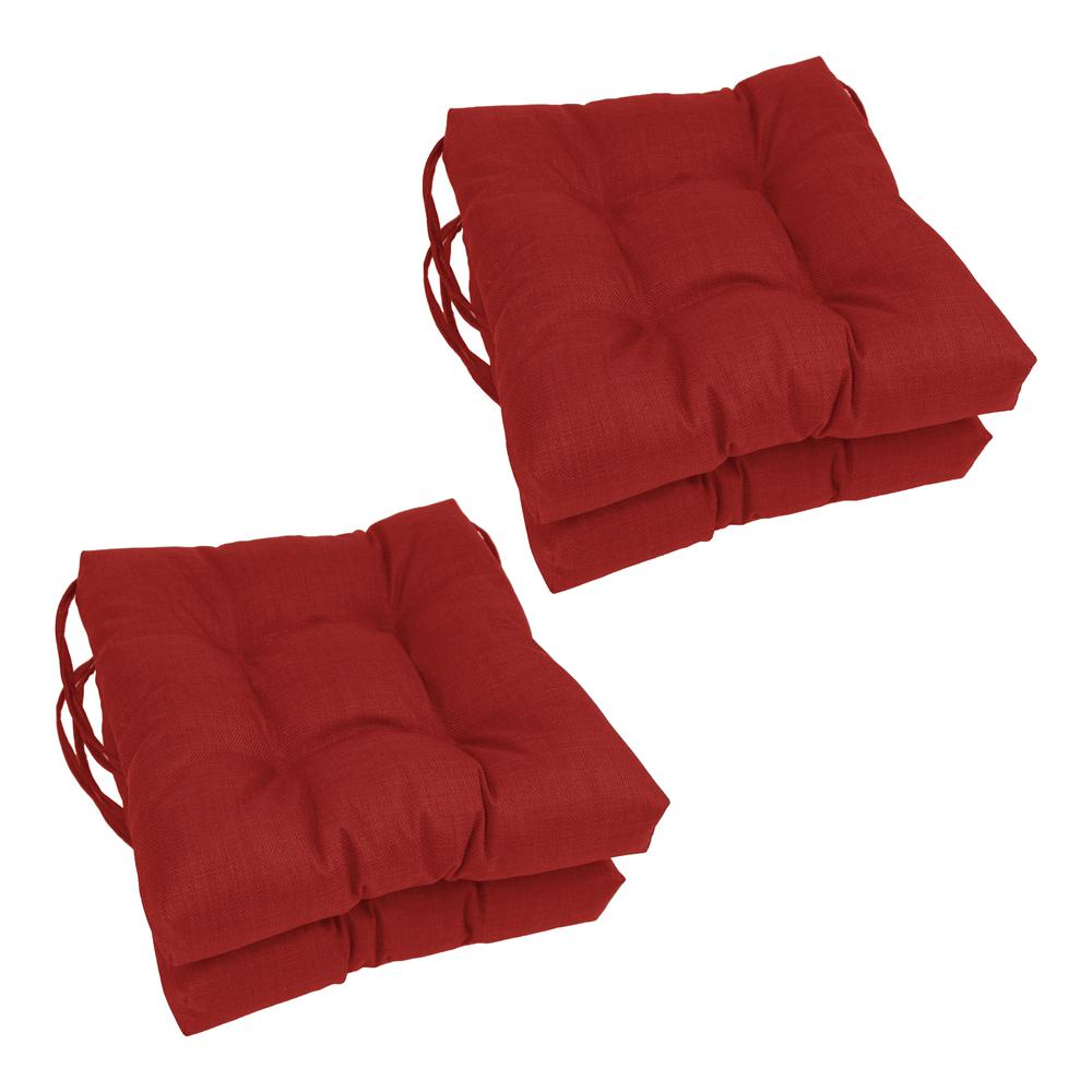 16-inch Spun Polyester Solid Outdoor Square Tufted Chair Cushion