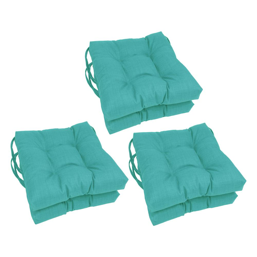 16-inch Spun Polyester Solid Outdoor Square Tufted Chair Cushion
