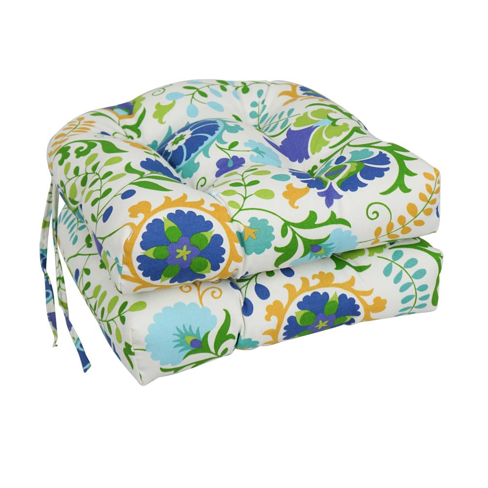 16-inch Spun Polyester Outdoor U-shaped Tufted Chair Cushion