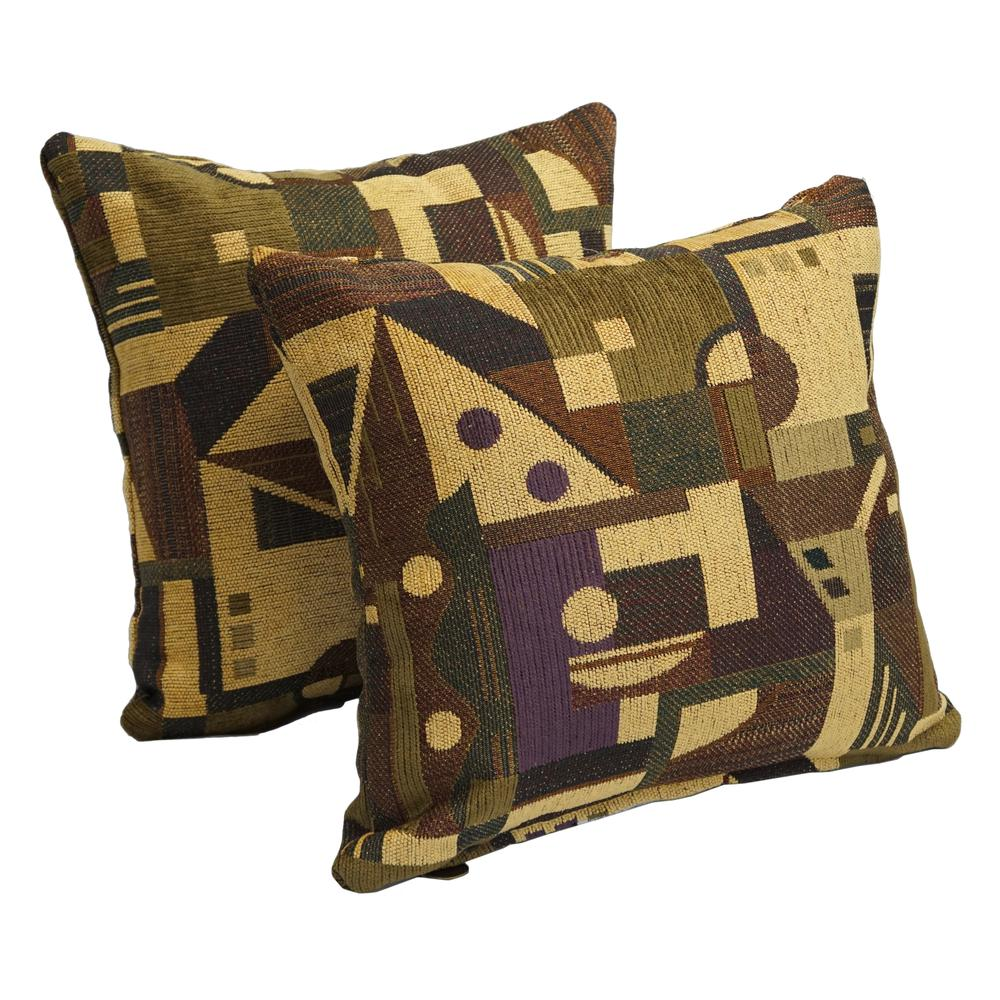 17-inch Tapestry Throw Pillows with Inserts (Set of 2) 9910-S2-ZP-ID-035