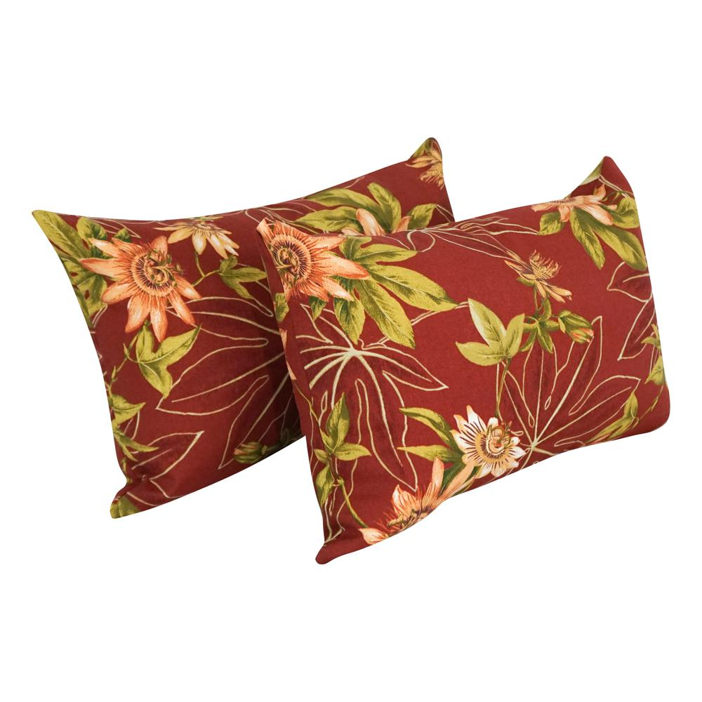 12 x 20-inch Rectangular Spun Poly Throw Pillows (Set of 2)  9911-S2-REO-16
