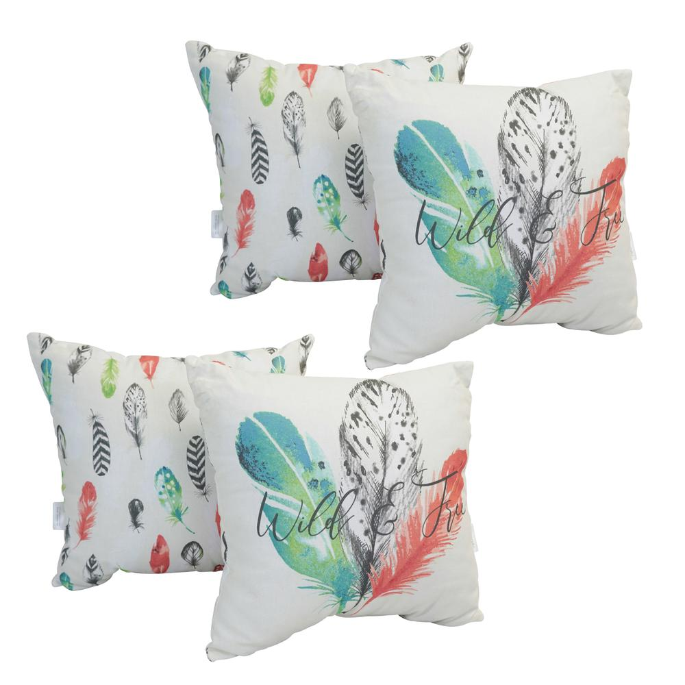 Spun Polyester 17-inch Double-sided Outdoor Throw Pillows (Set of 4) CO-JO18-DS-04-S4