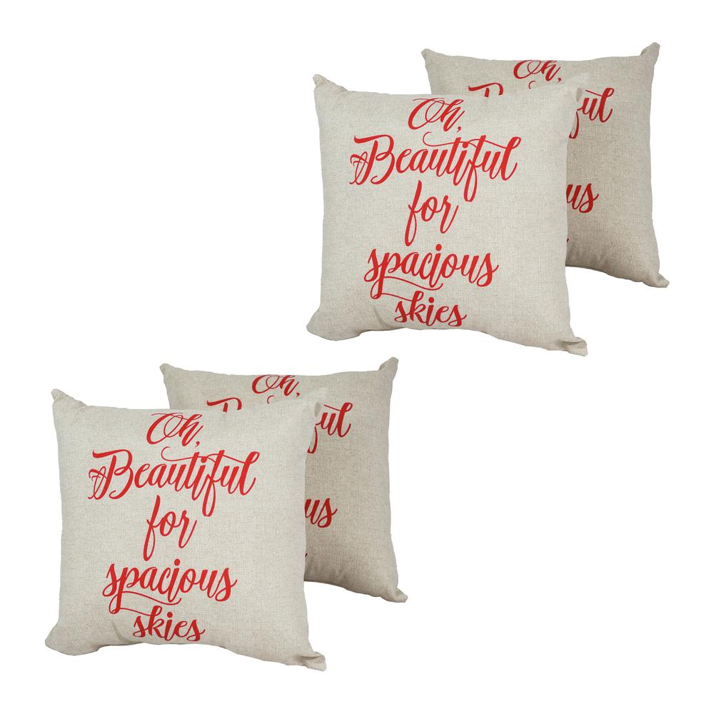 Spun Polyester 17-inch Outdoor Throw Pillows (Set of 4)  CO-JO16-27-S4