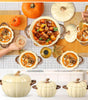 Set of 5 Ceramic Pumpkin Bowls with Lids & Handles – 17oz & 54oz Fall-Themed Soup, Dessert, and Storage Pots