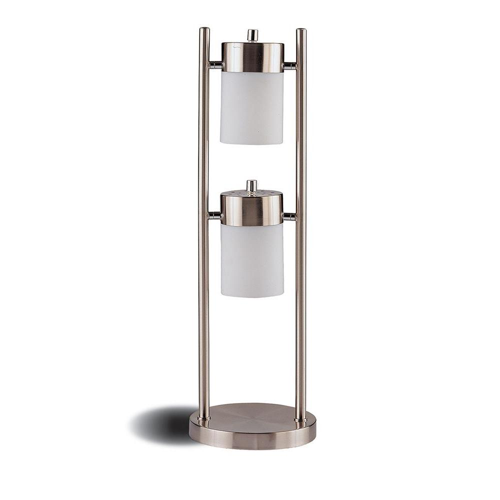 Munson 25-Inch 2 Swivel Lights Bedside Table Lamp – Silver