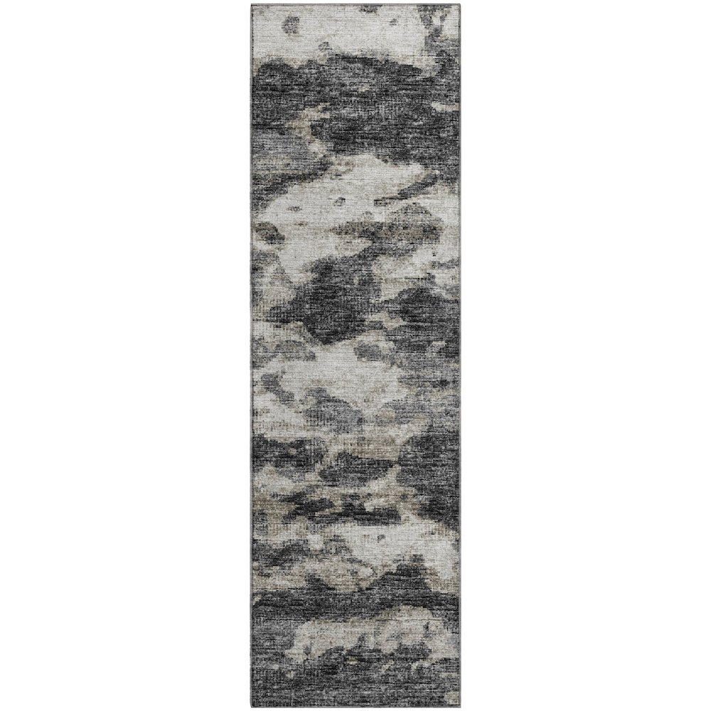Premium Machine Washable Mayfield  Black 2'3" x 7'6" Runner Rug