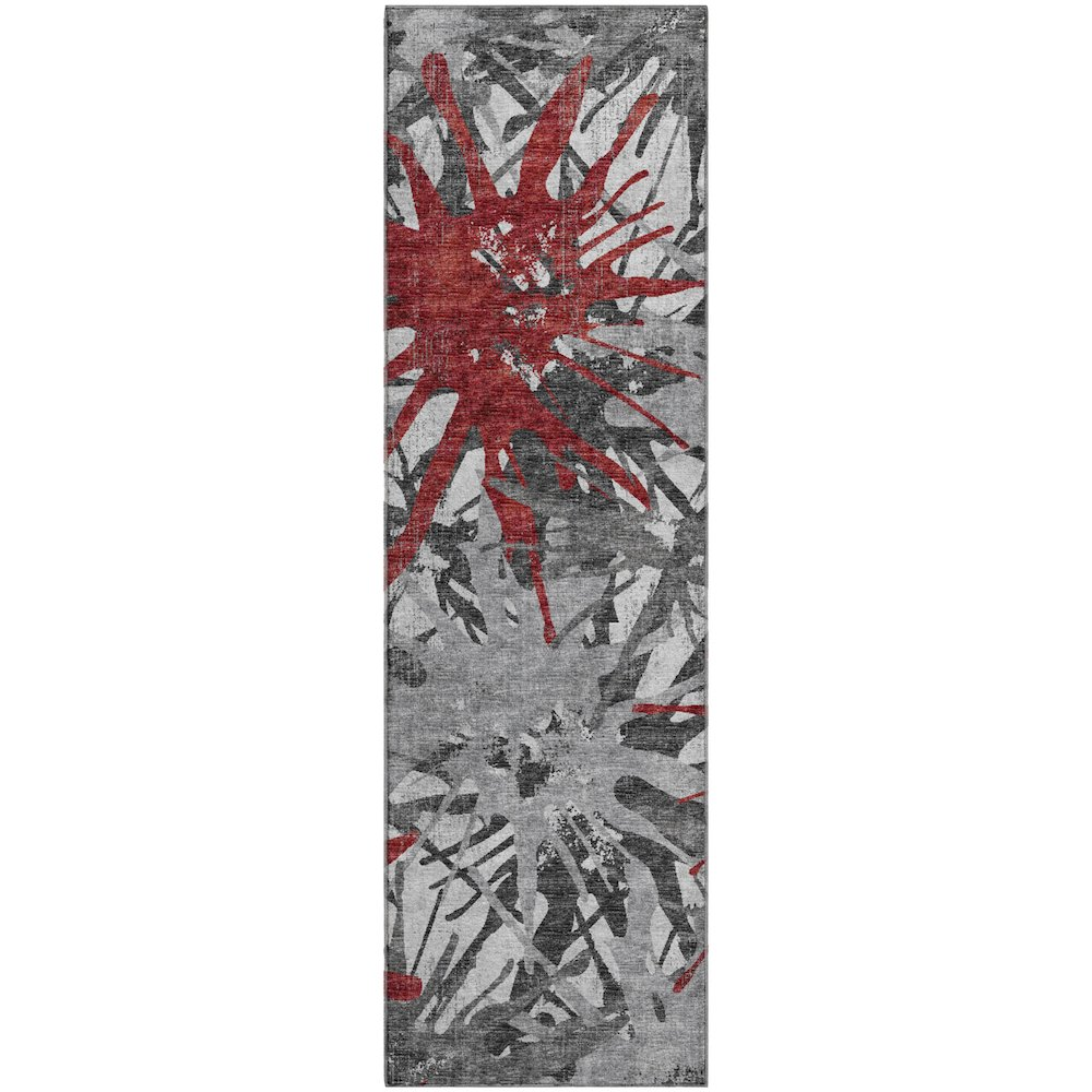Premium Machine Washable Mayfield  Red 2'3" x 7'6" Runner Rug