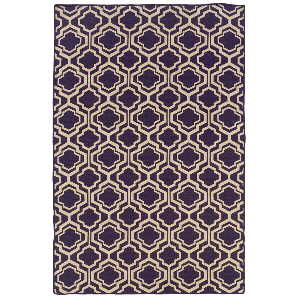 Salonika ReversibleQuatrefoil Purple 5x8, Rug