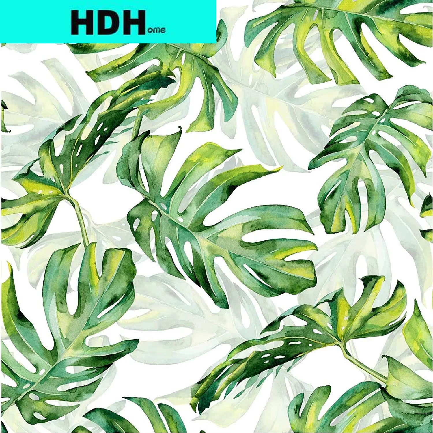 Tropical Green Palm Leaf Vinyl Peel and Stick Wallpaper