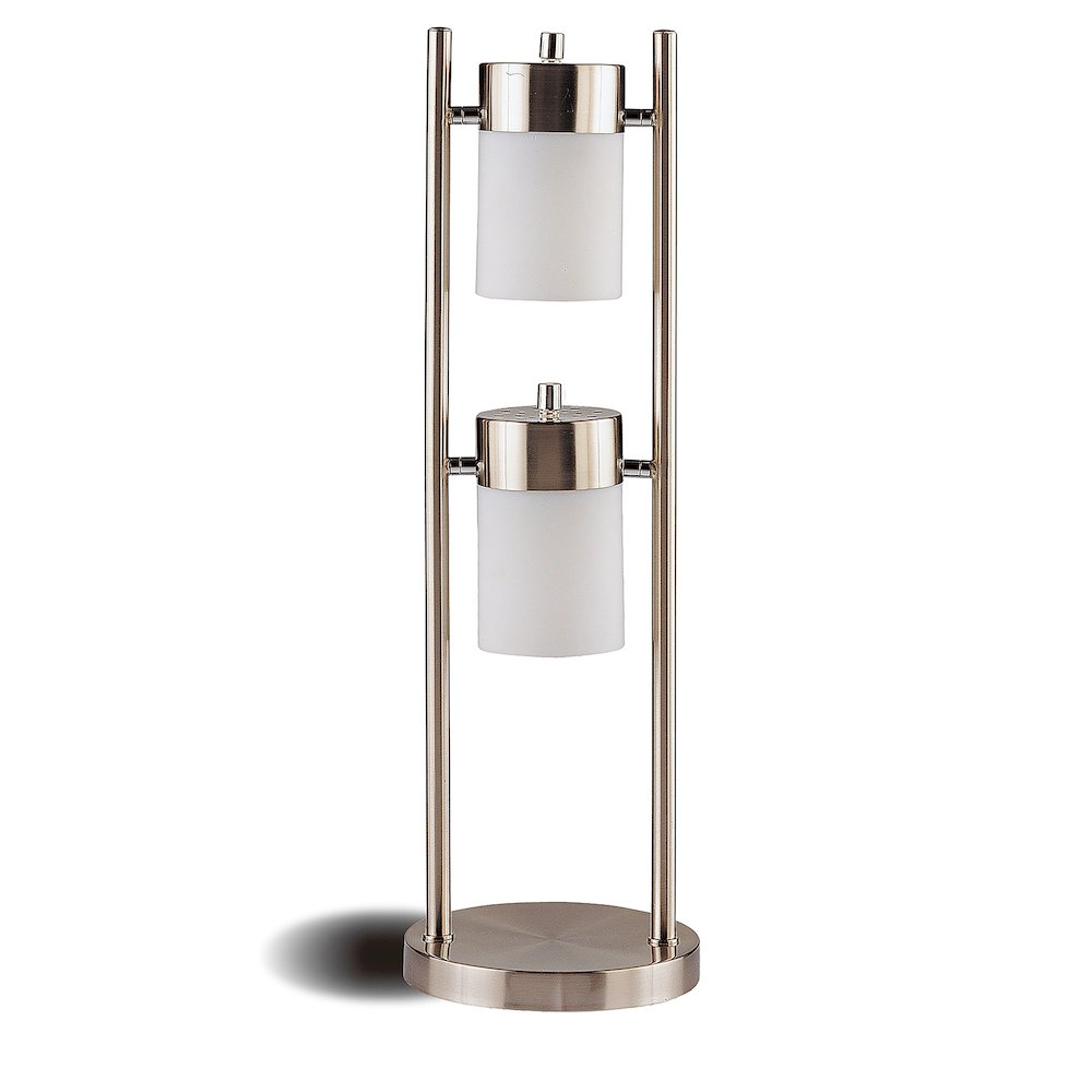 Munson 25-Inch 2 Swivel Lights Bedside Table Lamp – Silver