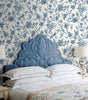 Navy Blue Jasmine Chinoiserie Vinyl Peel and Stick Wallpaper Roll 40.5 sq. ft. 