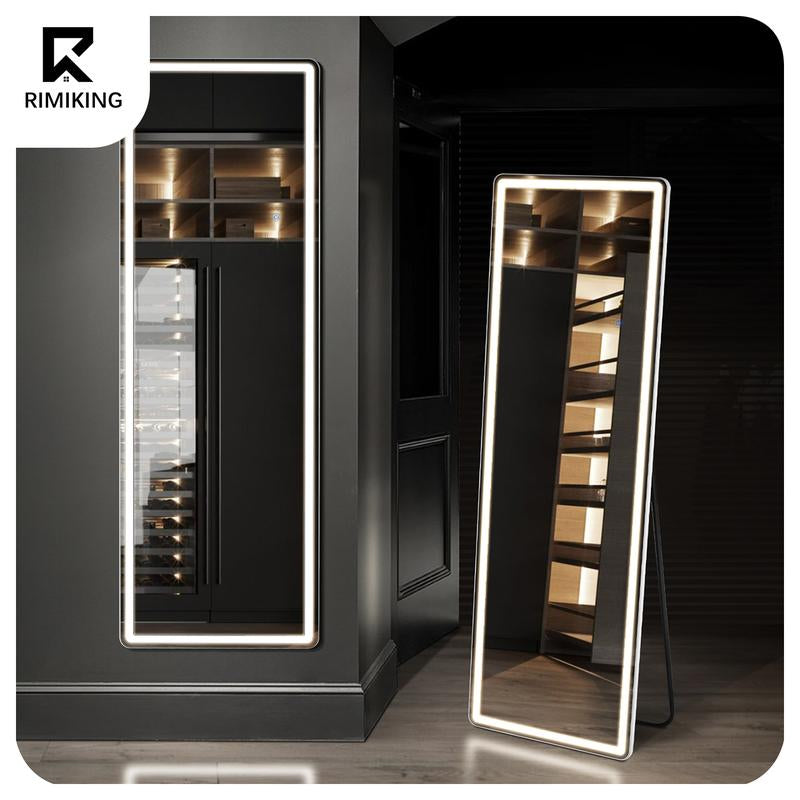 RIMIKING LED Full-Length Mirror with Smart Touch Control,Durable & Safe Design,Multi-Functional Use,Space-Saving Installation, FYLED-2164N