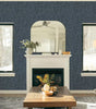 Metallic Blue Ribbon Homestead Floral Vinyl Peel and Stick Wallpaper Roll (Covers 28 sq. ft.)