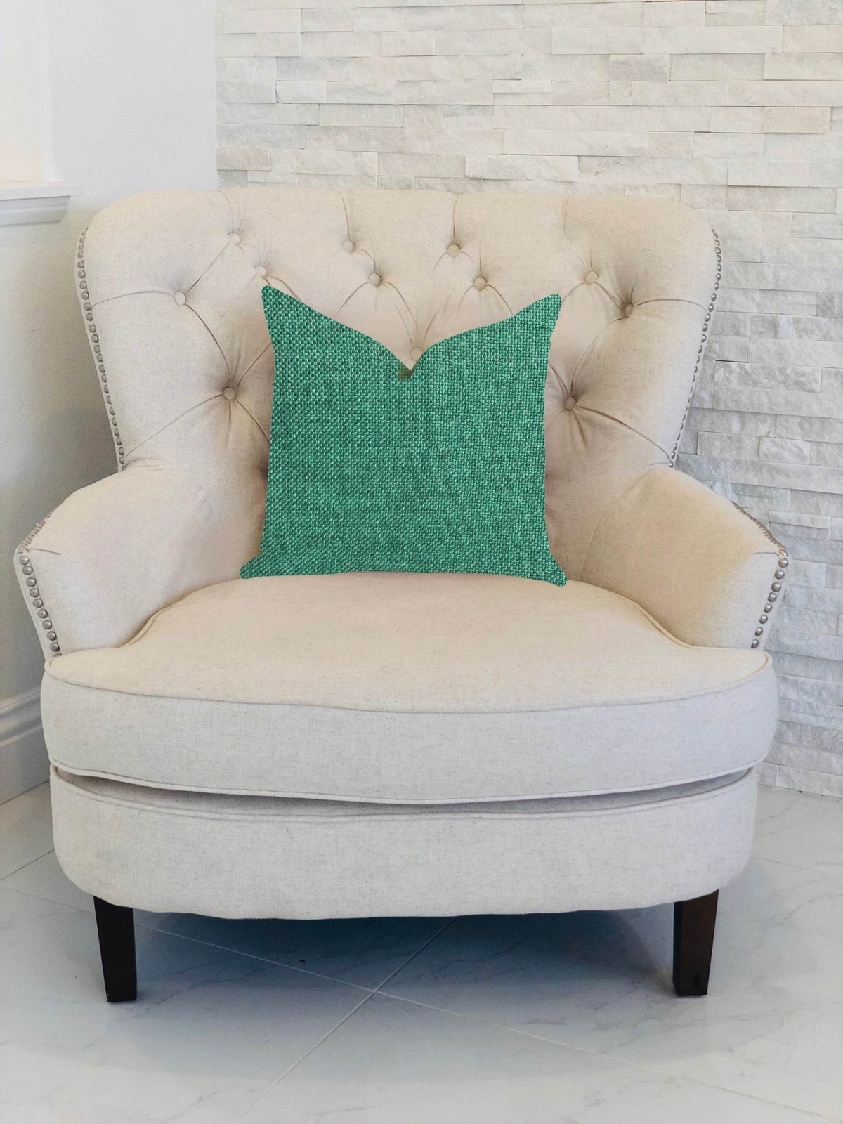 Grass Seed Luxury Throw Pillow in Green