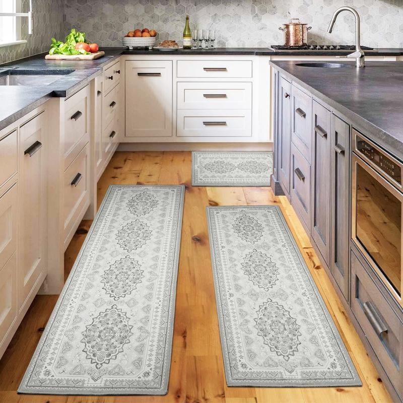 Kitchen Rug Set of 3 – Non-Slip, Washable Floor Mats for Kitchen, Bathroom & Laundry