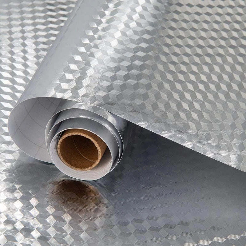 Heat-Resistant Anti-Oil Aluminum Foil Peel and Stick Kitchen Countertop Wallpaper