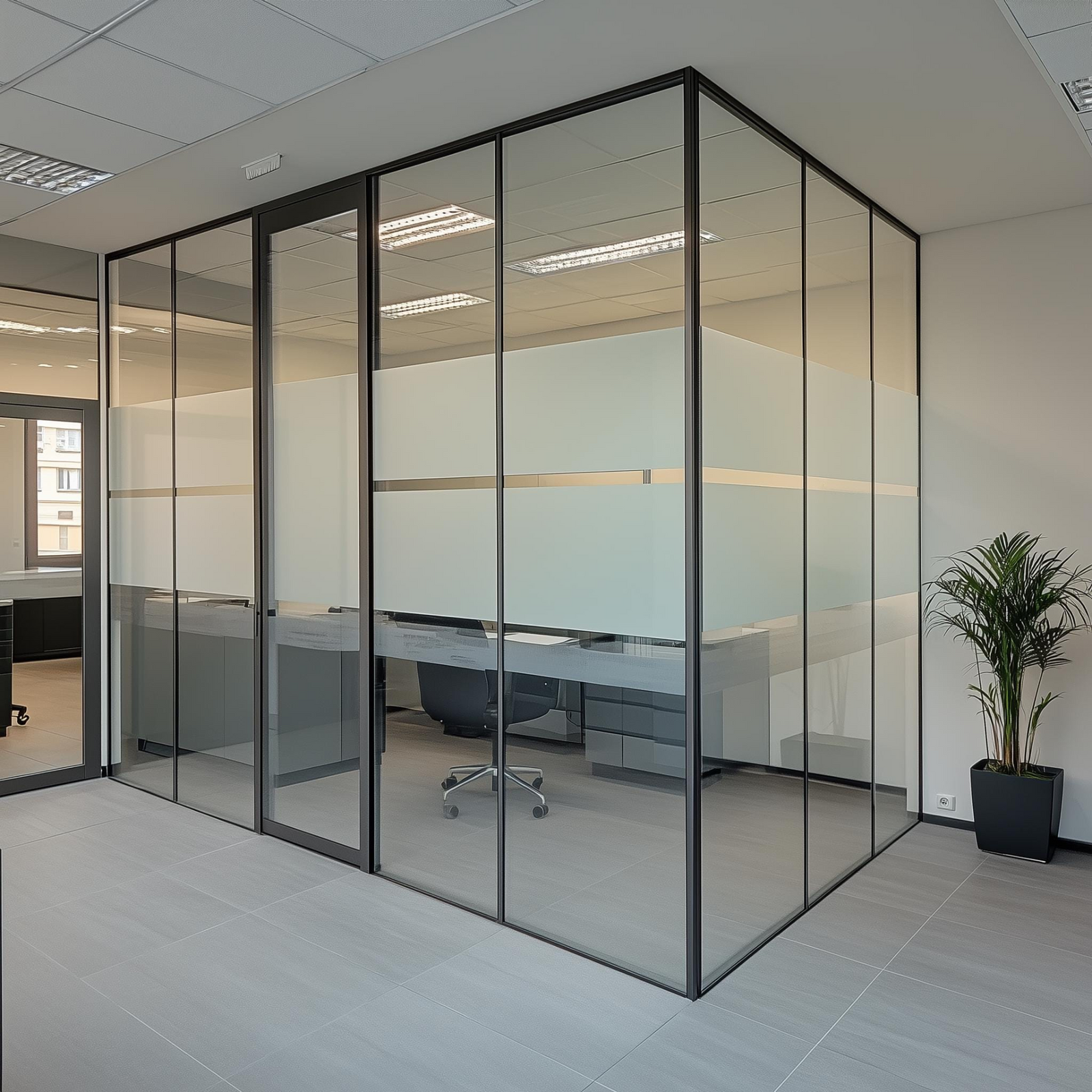 Frosted Glass Privacy Sticker | Etched Window Film for Office Home | Frosted Partition Vinyl Decal | Peel Stick Glass Cover | Window Sticker