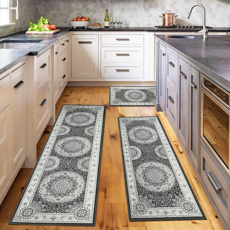 Kitchen Rug Set of 3 – Non-Slip, Washable Floor Mats for Kitchen, Bathroom & Laundry