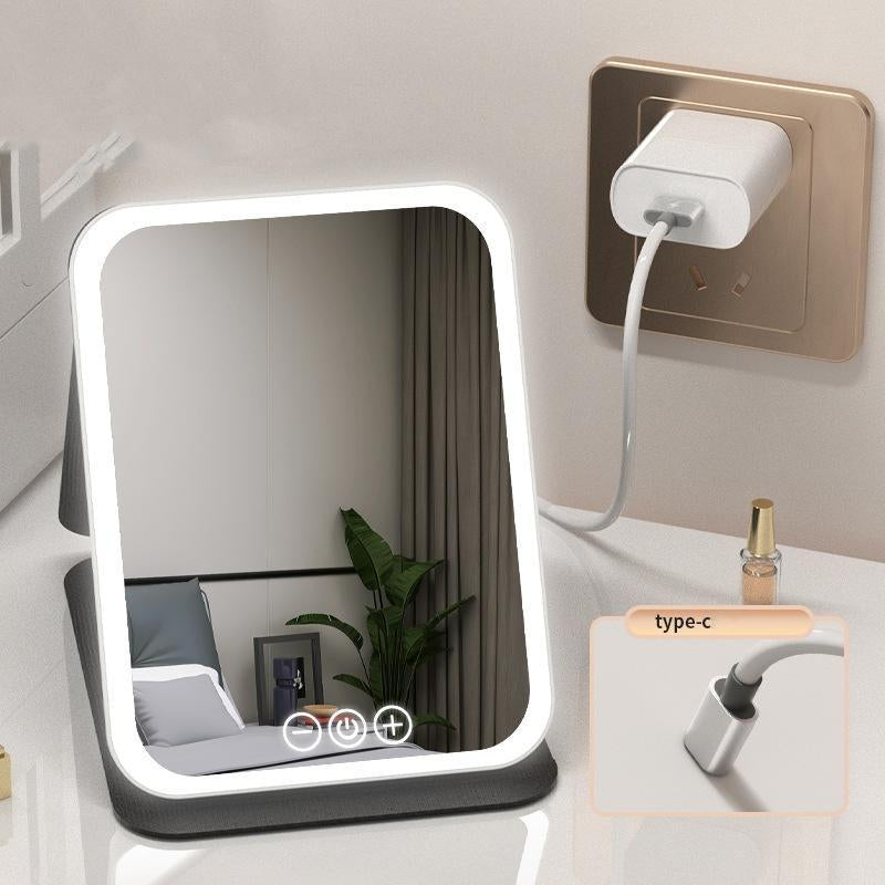 LED makeup mirror, portable mirror, foldable with light, makeup mirror, desktop fill light, student dormitory office mirror, ins high-value light #TOP PICKS