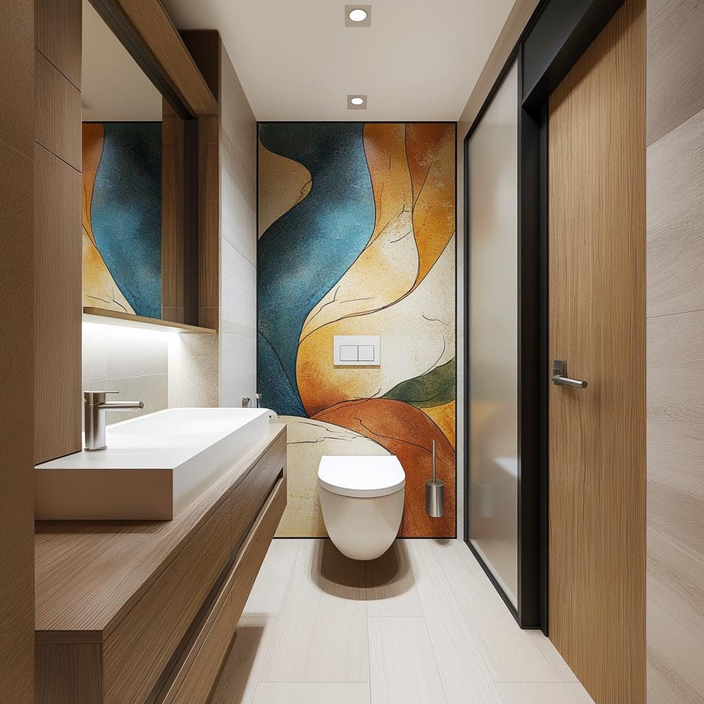 Abstract Wall Mural Peel-and-Stick Wallpaper | Modern Artistic Vinyl Accent Wall Décor for Bathrooms & Contemporary Interiors