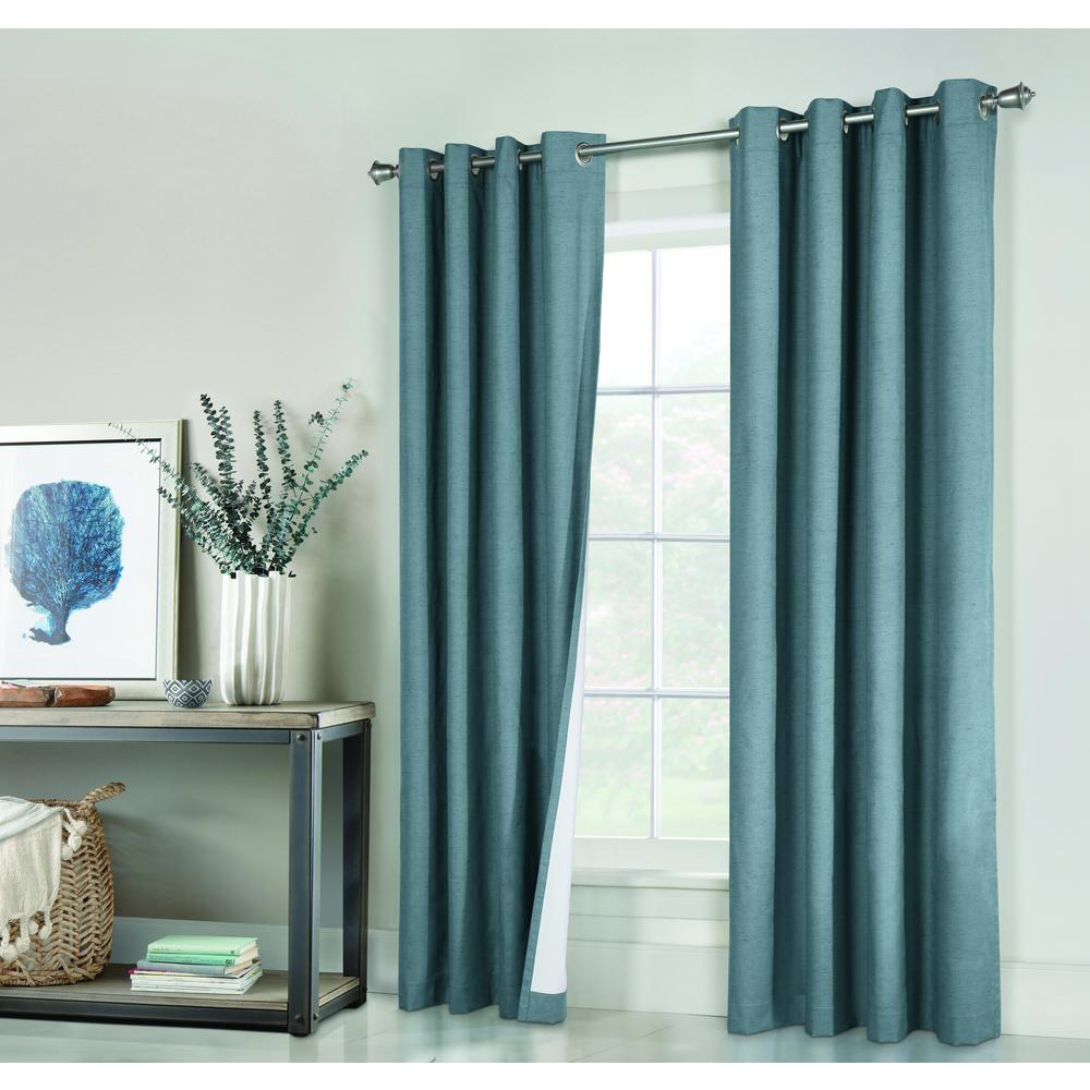 Ventura Grommet Curtain Panel Pair Window Dressing each 78 x 84 in Blue