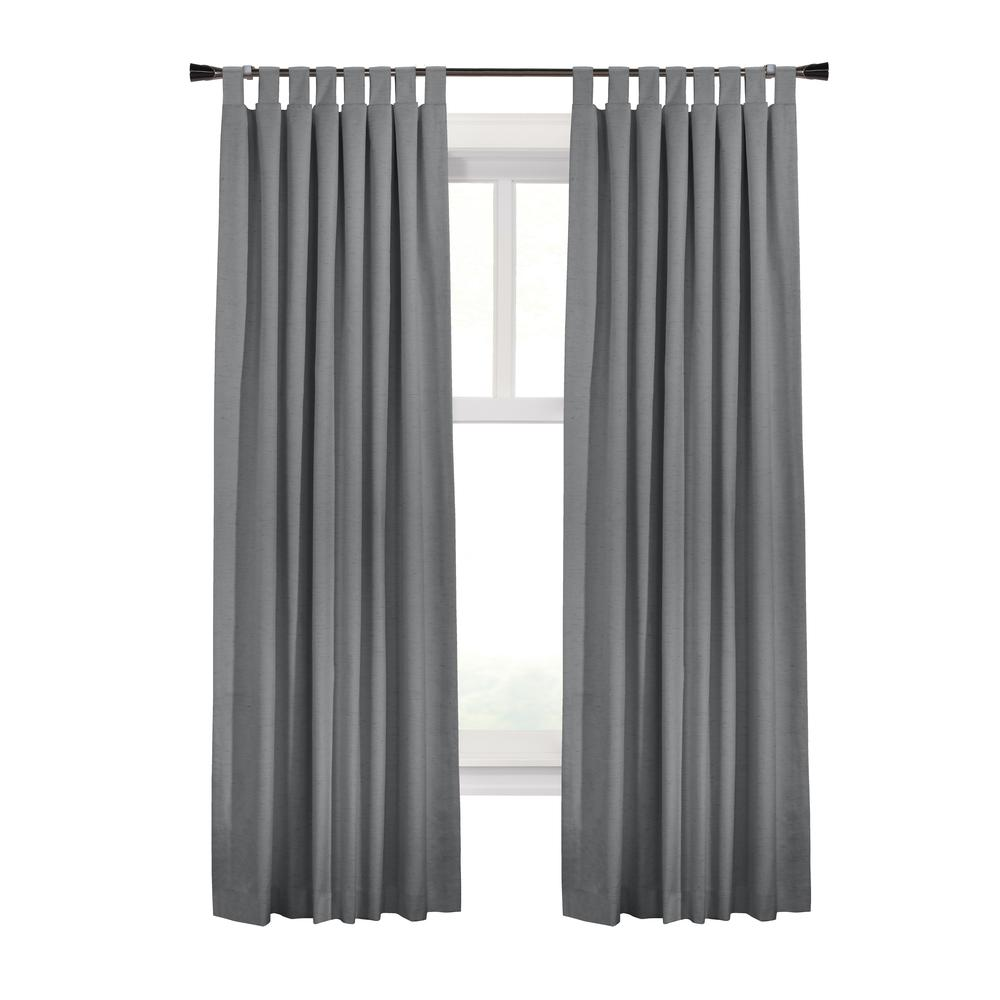 Ventura Blackout Tab Top Curtain Panel Pair each 52 x 95 in Dark Grey