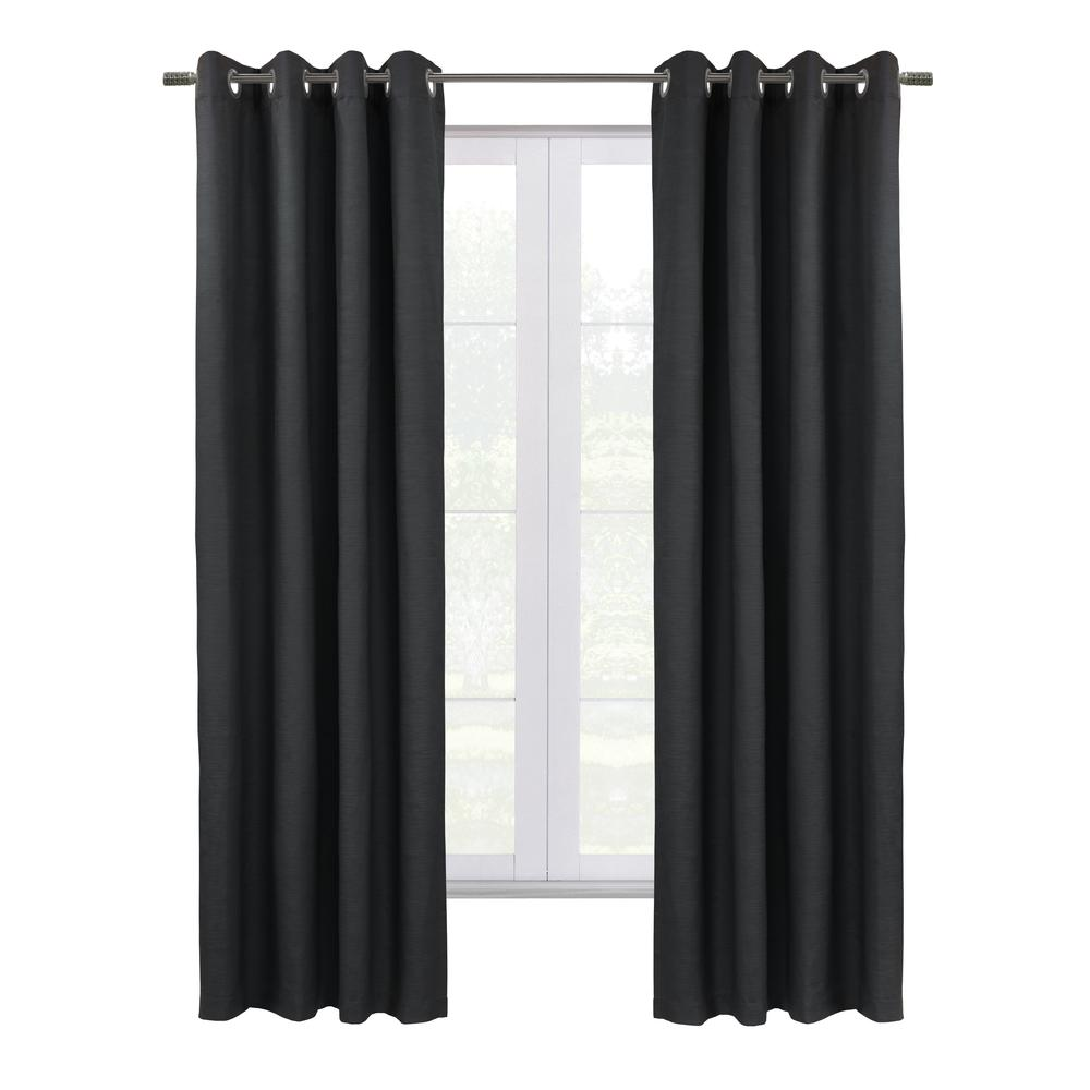 Shadow Blackout Grommet Curtain Panel 52 x 108 in Black