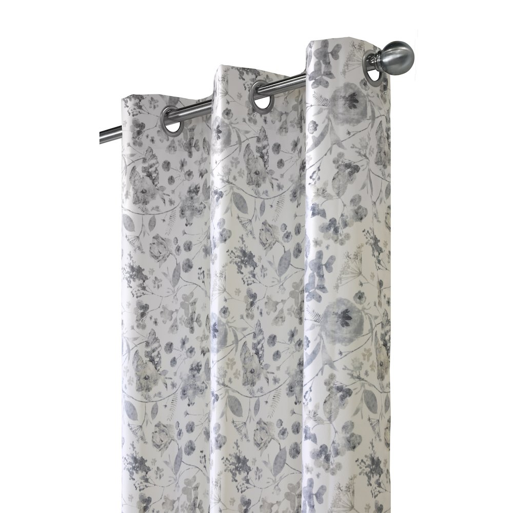Flora Blackout Grommet Curtain Panel 52 x 108 in Silver